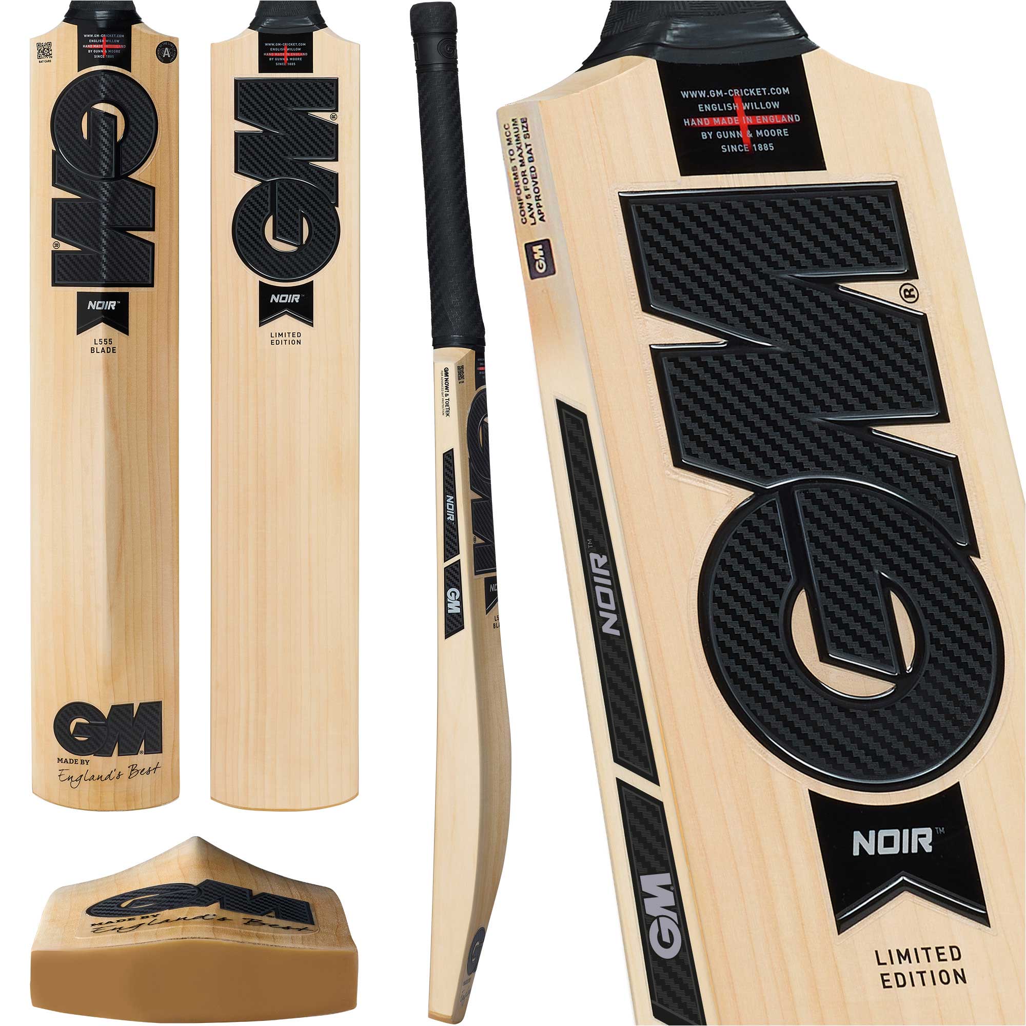 Crepure cricket bat with 'GM' branding on a white background