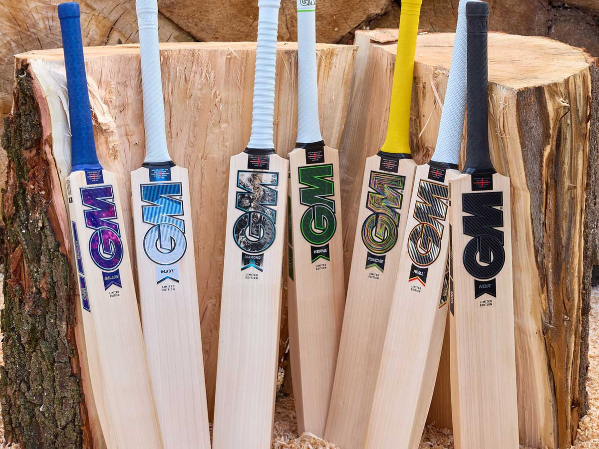 GM 2026 range of English willow cricket bats